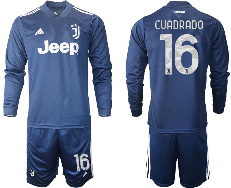 Men 2020-2021 club Juventus away long sleeves #16 blue Soccer Jerseys